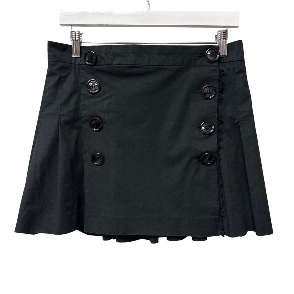 Burberry Pleated Mini Skirt Womens 8-10 Black Luxury Designer Preppy Academia